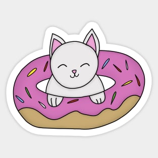 Cat and Donut Sticker